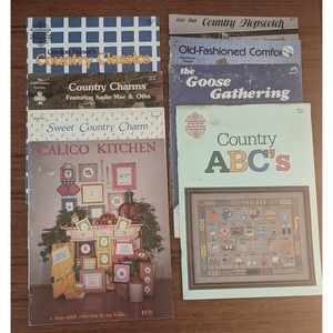 Lot of 8 Country Themed Cross Stitch Pattern Booklets